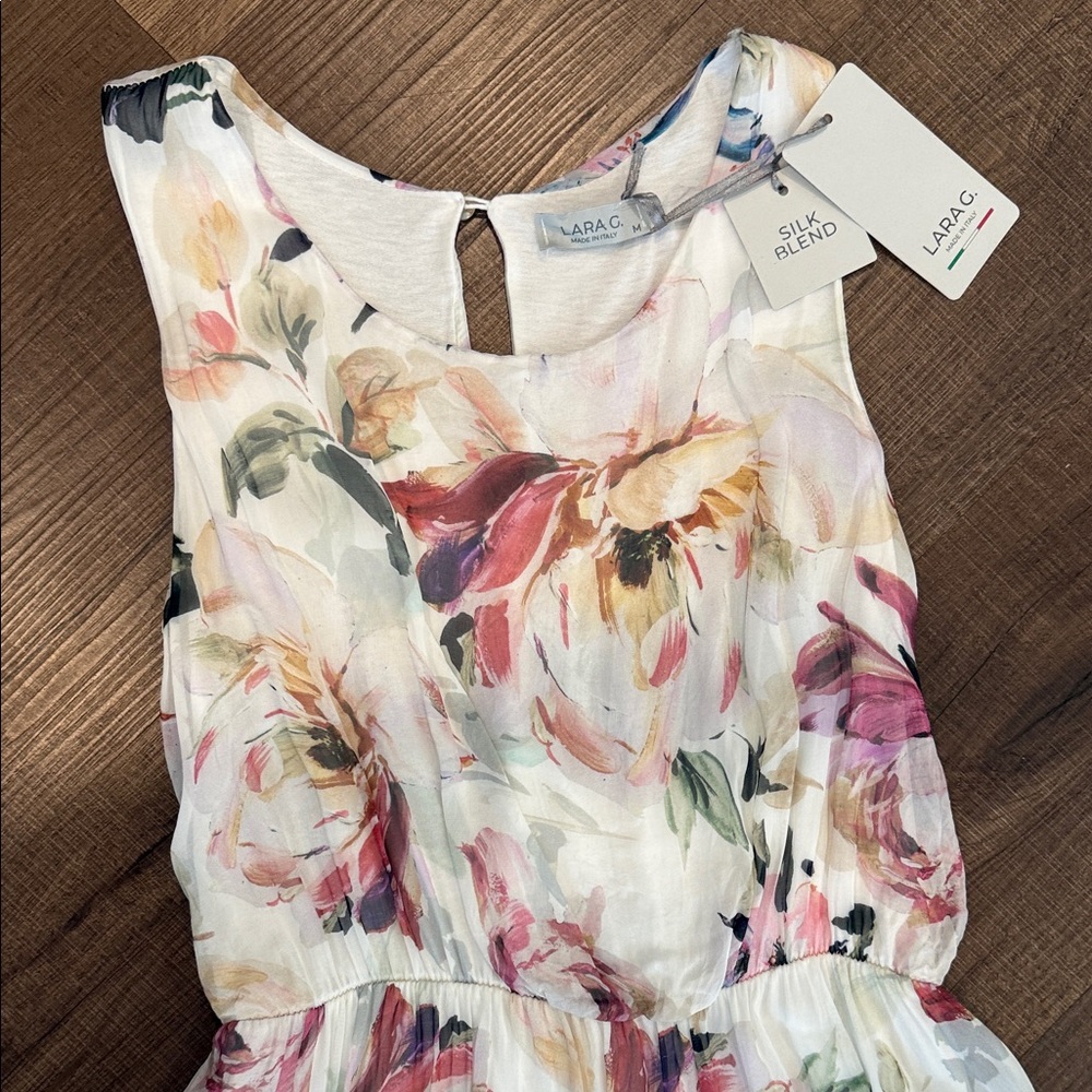 NWT Elegant Floral midi/maxi silk blend Dress - Picture 4 of 11